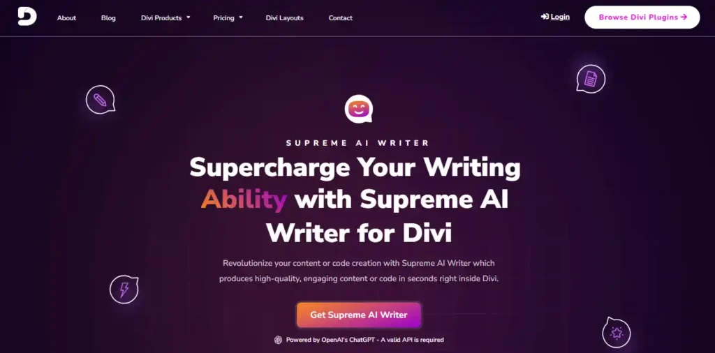 divi AI Writer AI Plugin